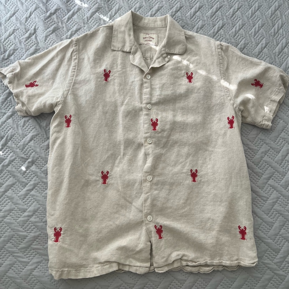 Portuguese flannel shirt, lobster design, cosmo kramer